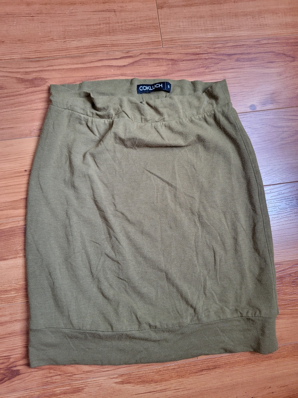 Corkluch Olive Knit Pencil Skirt